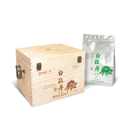 Butterfly Brand 5111 (21) Old Tree White Peony Tea (Bai Mu Dan) – Wooden Box White Tea (4 Packs per Box - 4 x 250g)
